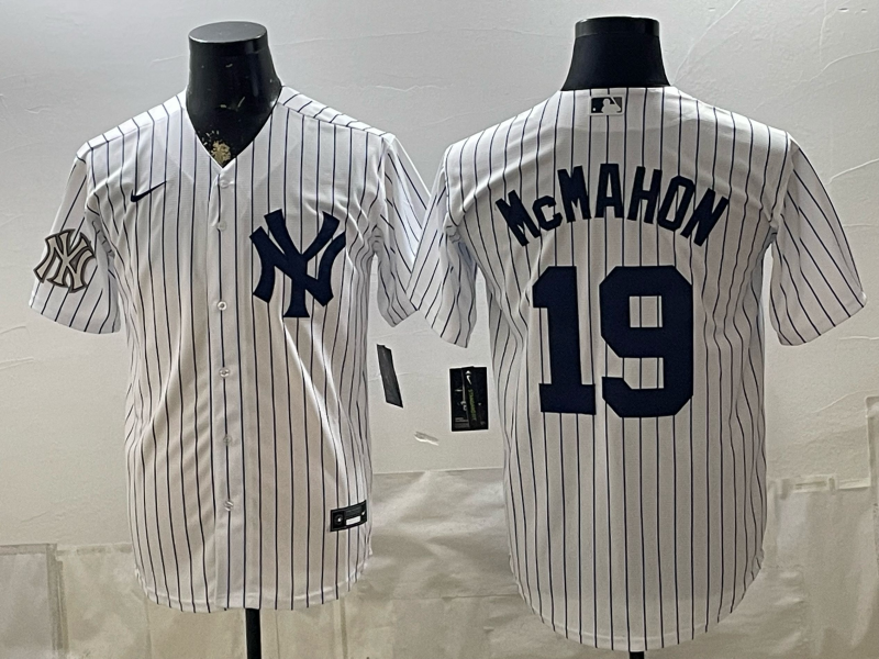 Men 2026 New York Yankees #19 McMahon white Nike MLB Jersey 0822002->new york yankees->MLB Jersey